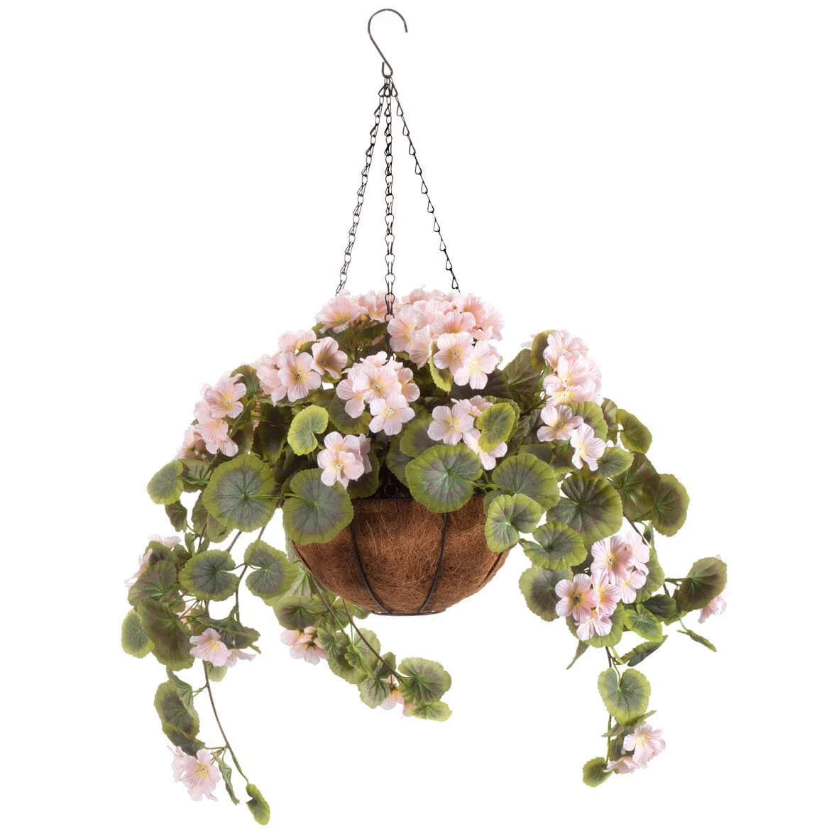 Fully Assembled Artificial Geranium Hanging Basket