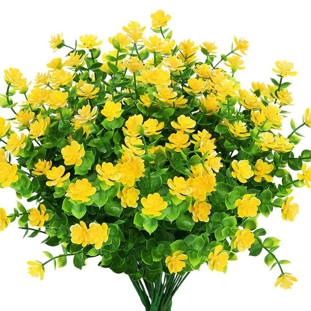 Artificial Flowers Fake Outdoor UV Resistant Boxwood Plants Shrubs Decor 6 Pack