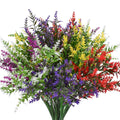 8 Bundles Artificial Flowers UV Resistant Fake Plants Outdoor Home Garden Decor